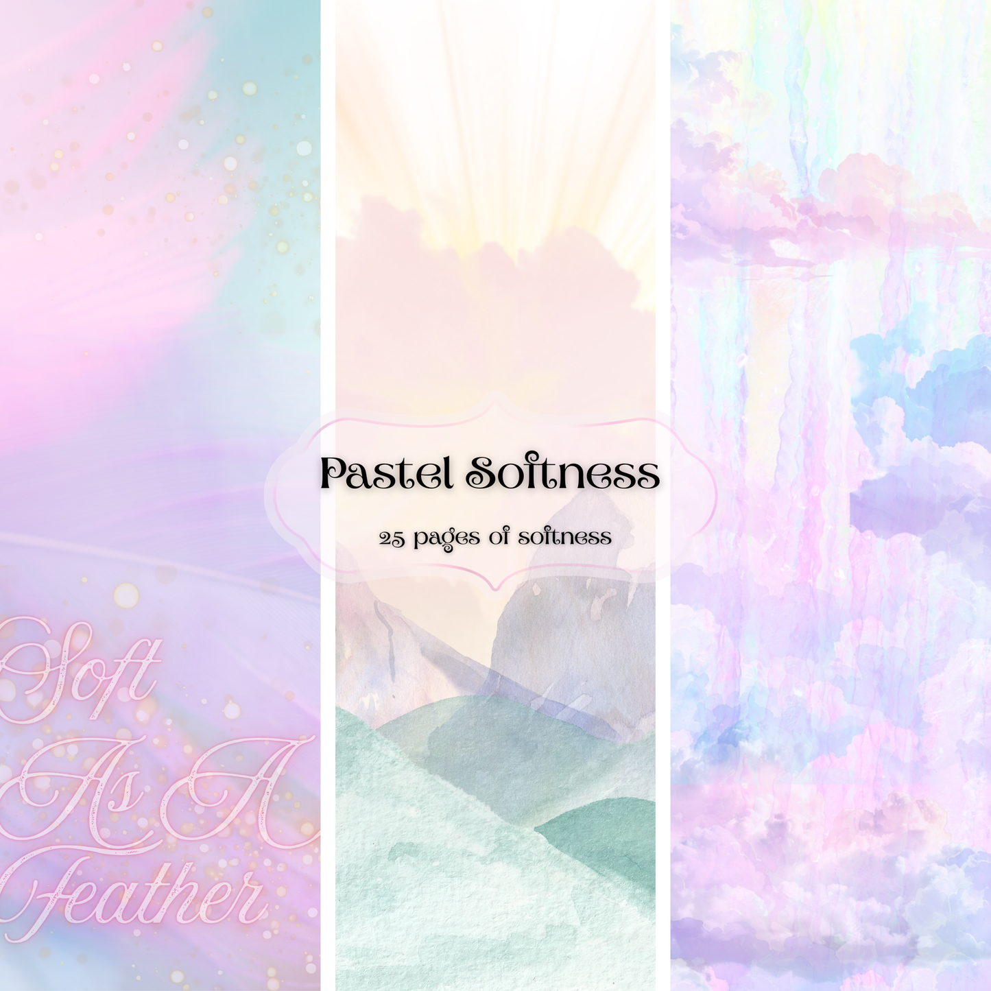 Pastel Digital Backgrounds Bundle | Soft Gradient Aesthetic Papers | Digital Planner & Scrapbook Backgrounds | Instant Download